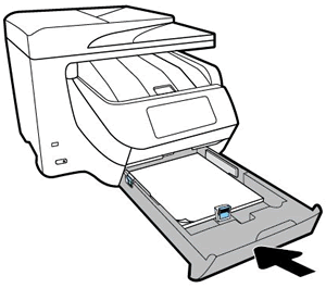 Inserting the input tray into the printer