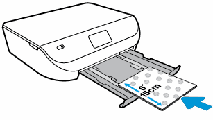 Kuva: Paperin tai kortin lataaminen laitteeseen tulostuspuoli alaspäin.
