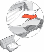 Imagem: Remover o papel preso pela frente do equipamento