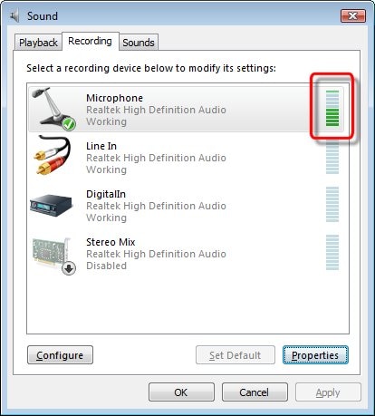 Software Vista Sound Recorder