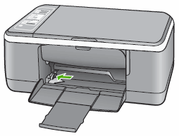 Ilustração de como deslizar a guia de largura do papel até a posição de abertura máxima