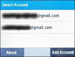 Selecting your HP account from the list
