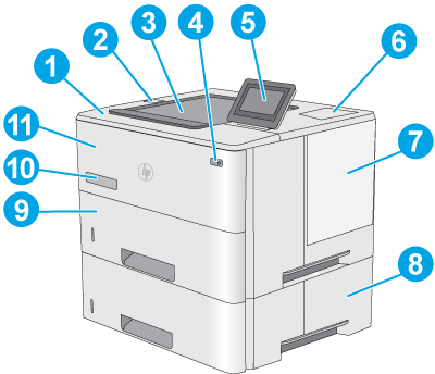 HP LaserJet Managed E50145 - Vistas de la impresora | Soporte al cliente de  HP®