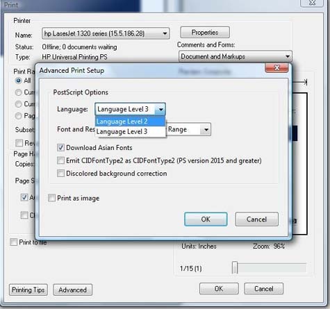 Stampante serie HP LaserJet 1320 - La stampa di file PDF da Adobe Acrobat  con il driver HP UPD (HP PostScript Universal Print Driver) non dà  risultati o produce una pagina di