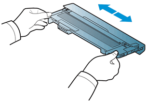 Agite suavemente el cartucho de tóner nuevo para distribuir el tóner.