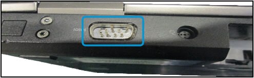 Example of male serial port damage