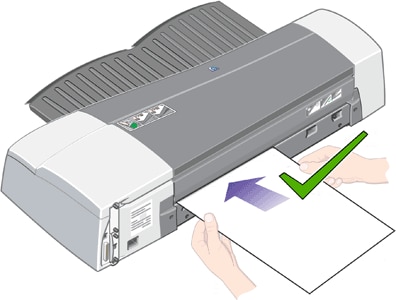 HP Designjet 111 Printer Series - Carga de papel en la ruta posterior |  Soporte al cliente de HP®
