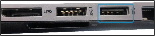 Example of USB port damage