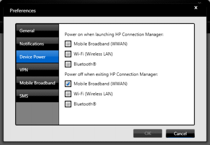 hp connection manager mobile broadband disabled by device manager
