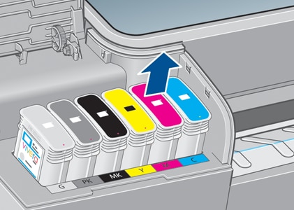 HP Designjet T790 and T1300 ePrinter Series - Remove an ink cartridge | HP®  Customer Support