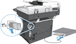 HP LaserJet Enterprise 500 MFP M525 - Connect the printer to a network using a network cable and ...
