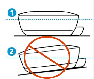 Illustration : Positionnement de l'imprimante sur une surface plane