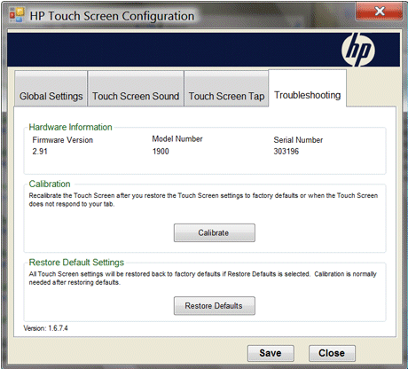 Windows Vista Touch Screen Calibration