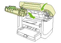 Ilustração de reinstalação do cartucho de impressão.