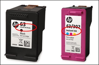 Instant Ink Ready and Instant Ink cartridges