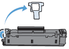 Illustration: Remove the orange clip from the print cartridge.