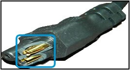 Example of power cable damage