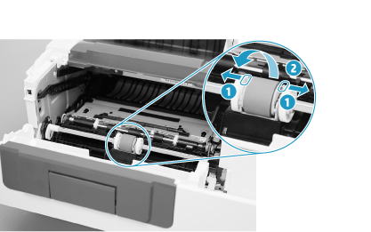 HP LaserJet Pro M501, M506, MFP M527, HP LaserJet Managed E50045, E52545 -  Çıkarma ve yerine takma: Çok amaçlı tepsi (Tepsi 1) kağıt alma silindiri ve  ayırma tamponu | HP® Müşteri Desteği