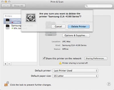 Stampanti laser Samsung - Procedura di disinstallazione o rimozione di una  stampante in Mac OS 10.8 | Assistenza clienti HP®