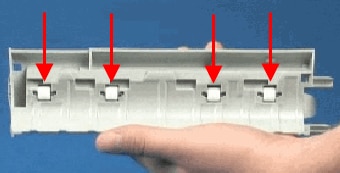 Photograph of rear access door rollers