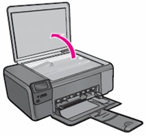 Graphic: Lift the scanner lid
