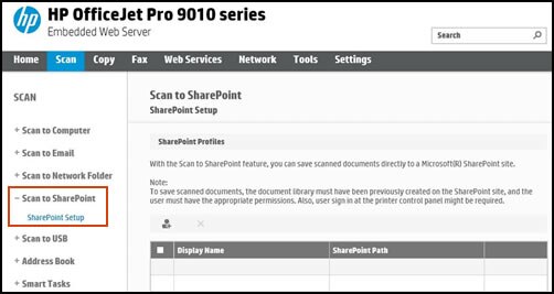 HP OfficeJet Pro 9010, 9020 Printers - Set Up and Use Scan to SharePoint |  HP® Customer Support