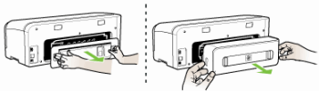 Imagen: Extracción de la puerta de acceso posterior o el módulo de impresión a doble cara