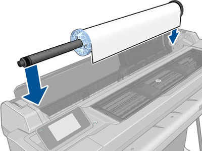 HP Designjet T120 and T520 ePrinter Series - How to Load a Roll into the  Printer | HP® Customer Support