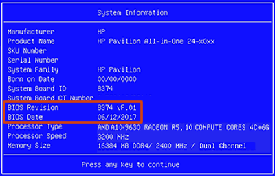HP Desktop PCs - BIOS Setup Utility Information and Menu ...
