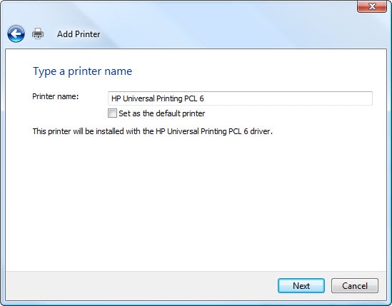 HP LaserJet - Install an HP Universal Print Driver (UPD) through a network  to enable print-only function in Windows 7 | HP® Customer Support