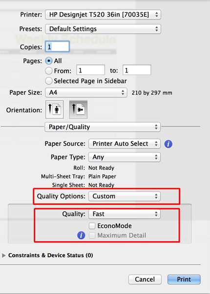 Impresoras ePrint HP Designjet serie T120 y T520: Configuración de  impresión avanzada | Soporte al cliente de HP®
