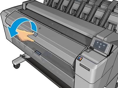 HP Designjet T2500 eMultifunctional Printer Series - Carga de un rollo en  la impresora | Soporte al cliente de HP®