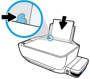 Imagem: Carregue papel e deslize a guia para a direita