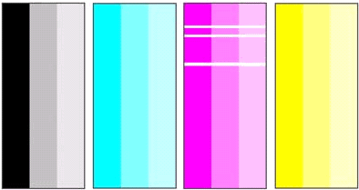 Regular white streaks in the color bars