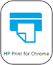 A HP nyomtatási megoldás Chrome eszközhöz logója