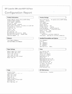 Image: Configuration report page one