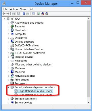hp amd high definition audio device driver windows 8