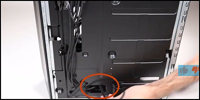 The power connector for the hard drive coming through the access hole