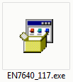 Exemplo de arquivo de driver HP na pasta de Downloads do computador