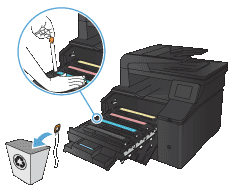 HP LaserJet Pro 200 color MFP M276 Printer Series - Replacing the Toner  Cartridges | HP® Customer Support