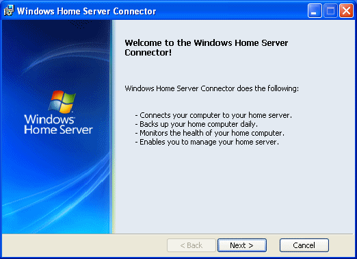 Welcome to the Windows Home Server Connector!