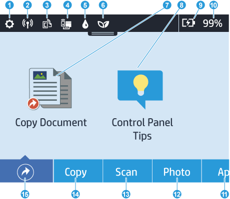 HP OfficeJet 250 Mobile Printer - Control Panel Features | HP® Customer  Support