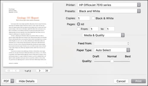 HP-skrivere - Skrive ut dokumenter (Mac) | HP® Brukerstøtte