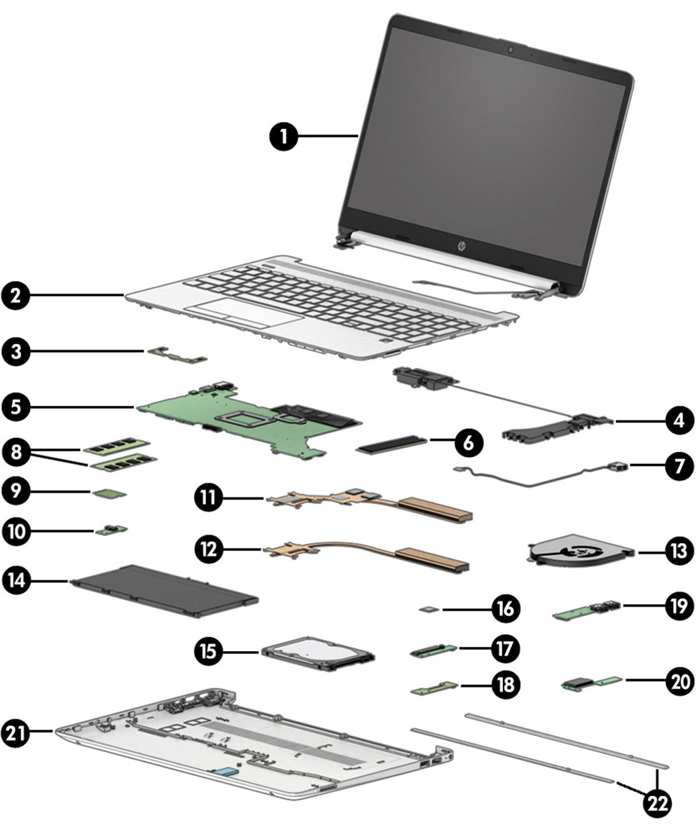 HP 15/15s Laptop PC - Illustrated parts | HP® Customer Support