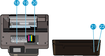 HP Photosmart série 6520 e-All-in-One ; HP Deskjet Ink Advantage série 6525  e-All-in-One - Description des composants externes du produit | Assistance  clientèle HP®