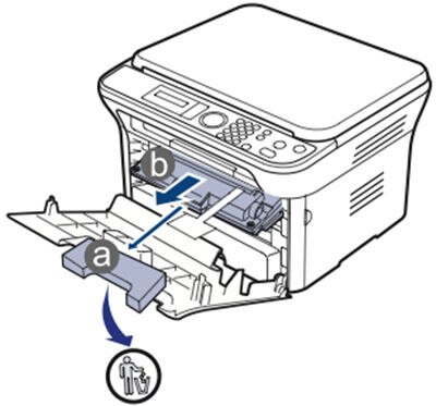 Samsung SCX-4623 Laser MFP - Verifica della rimozione della linguetta di  protezione della cartuccia del toner | Assistenza clienti HP®