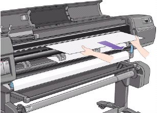 HP Designjet 5000/5500 Series Printers - Loading Sheet and Roll Media | HP®  Customer Support
