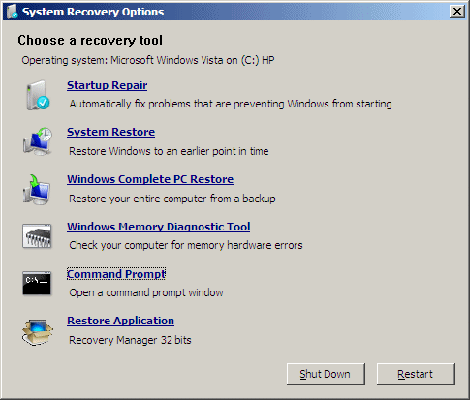 Unable To Resume Windows Vista