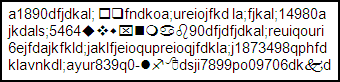  Example of garbled or scrambled text in a printout