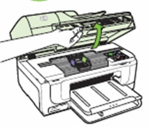 Illustration of opening the ink cartridge access door